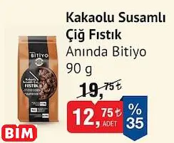 ANINDA BİTİYO KAKAOLU SUSAMLI ÇİĞ FISTIK